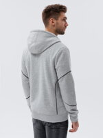 Men's zip-up sweatshirt - grey melange V5 B1421