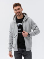 Men's zip-up sweatshirt - grey melange V5 B1421