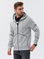 Men's zip-up sweatshirt - grey melange V5 B1421