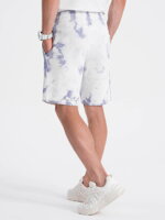 TIE DYE men's sweat shorts - blue and white V1 W420