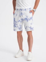 TIE DYE men's sweat shorts - blue and white V1 W420