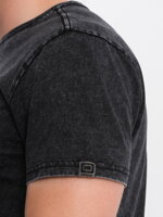 Men's t-shirt with ACID WASH effect - black V1 S1638