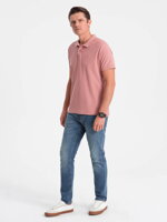Men's plain polo shirt S1374 - coral