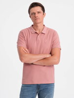 Men's plain polo shirt S1374 - coral