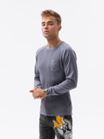 Men's plain longsleeve L137 - blue