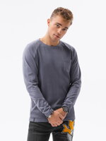 Men's plain longsleeve L137 - blue