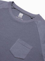 Men's plain longsleeve L137 - blue