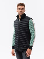 Men's quilted vest - black V54