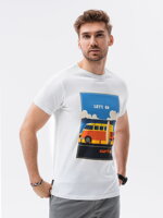 Men's printed t-shirt S1434 V-8A- white