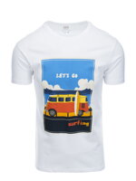 Men's printed t-shirt S1434 V-8A- white