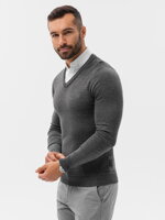 Men's sweater E120 - dark grey/melange