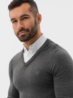 Men's sweater E120 - dark grey/melange
