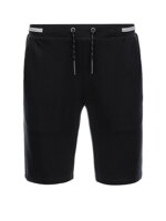 Men's knit shorts with decorative elastic waistband - black V2 OM-SRCS-0110