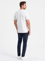 Men's plain polo shirt S1374 - white