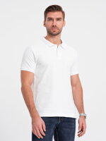 Men's plain polo shirt S1374 - white