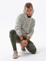Men's hooded sweatshirt B1187 - light grey