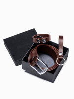 Men's leather accessories set - V2 brown A654
