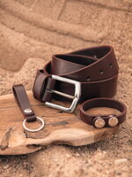 Men's leather accessories set - V2 brown A654