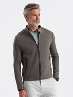Men's zip-up sweatshirt C453 - dark brown