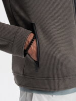 Men's zip-up sweatshirt C453 - dark brown