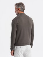 Men's zip-up sweatshirt C453 - dark brown