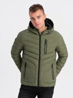 Men's mid-season quilted jacket C356 - khaki