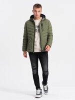 Men's mid-season quilted jacket C356 - khaki