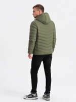 Men's mid-season quilted jacket C356 - khaki