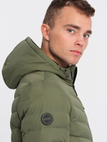 Men's mid-season quilted jacket C356 - khaki