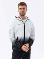 Men's sports jacket with ombre effect - white and black V4 OM-JANP-0104
