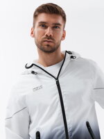 Men's sports jacket with ombre effect - white and black V4 OM-JANP-0104