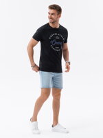 Men's printed cotton t-shirt - black V1 S1752