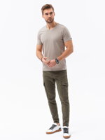 Men's plain t-shirt S1369 - light brown