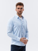 Men's shirt with long sleeves - light blue K609