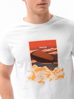 Men's printed t-shirt S1434 V-10A- white