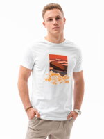 Men's printed t-shirt S1434 V-10A- white