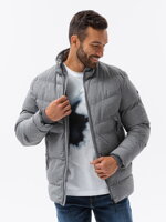 Men's winter jacket - grey melange C552