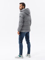 Men's winter jacket - grey melange C552