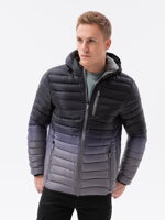 Men's mid-season quilted jacket C319 - black/grey