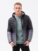 Men's mid-season quilted jacket C319 - black/grey