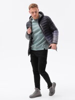 Men's mid-season quilted jacket C319 - black/grey