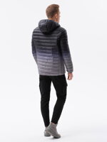 Men's mid-season quilted jacket C319 - black/grey