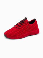 Men's mesh sneakers shoes - red V2 OM-FOKS-0117