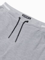 Men's knit shorts with decorative elastic waistband - gray V1 OM-SRCS-0110