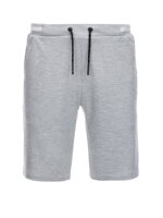 Men's knit shorts with decorative elastic waistband - gray V1 OM-SRCS-0110
