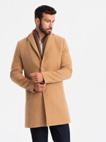 Men's mid-season coat - camel C536