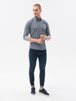 Men's shirt with long sleeves REGULAR FIT - navy K614