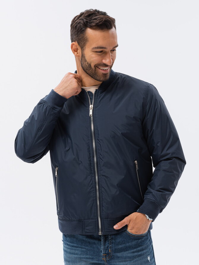 Men's mid-season quilted jacket C538- navy