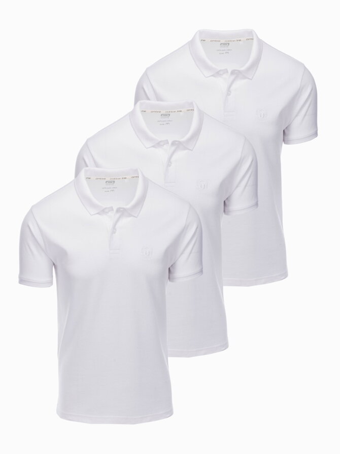 Men's t-shirt polo - white 3-pack Z28 V9