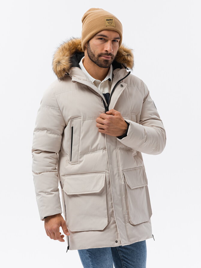 Men's winter jacket - V1 ecru C554